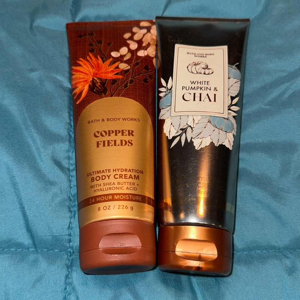Bath and Body Works White Pumpkin Chai and Copper Fields